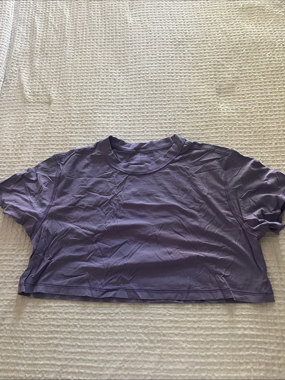 lululemon athletica Lavender Cropped Crew Tee